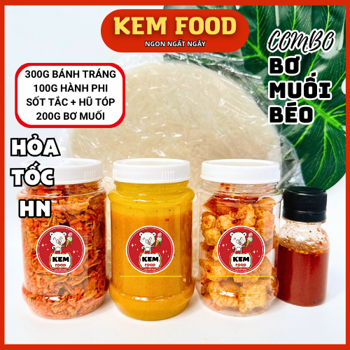 COMBO BÁNG TRÁNG DẺO TÔM BƠ MUỐI BÉO SIÊU NGON - KEMFOOD