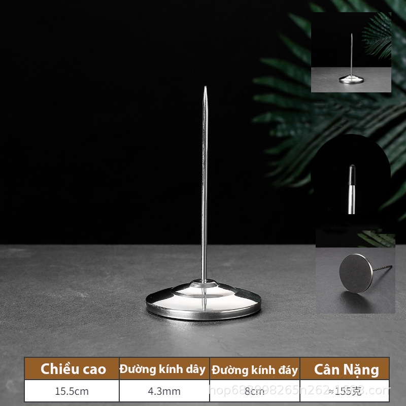 Cây Ghim Bill Giấy Hóa Đơn Cắm Order Inox xiên Có Thể Tháo Rời Cất Gọn