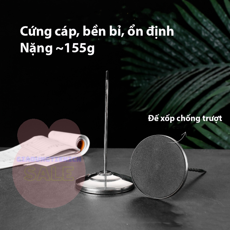 Cây Ghim Bill Giấy Hóa Đơn Cắm Order Inox xiên Có Thể Tháo Rời Cất Gọn