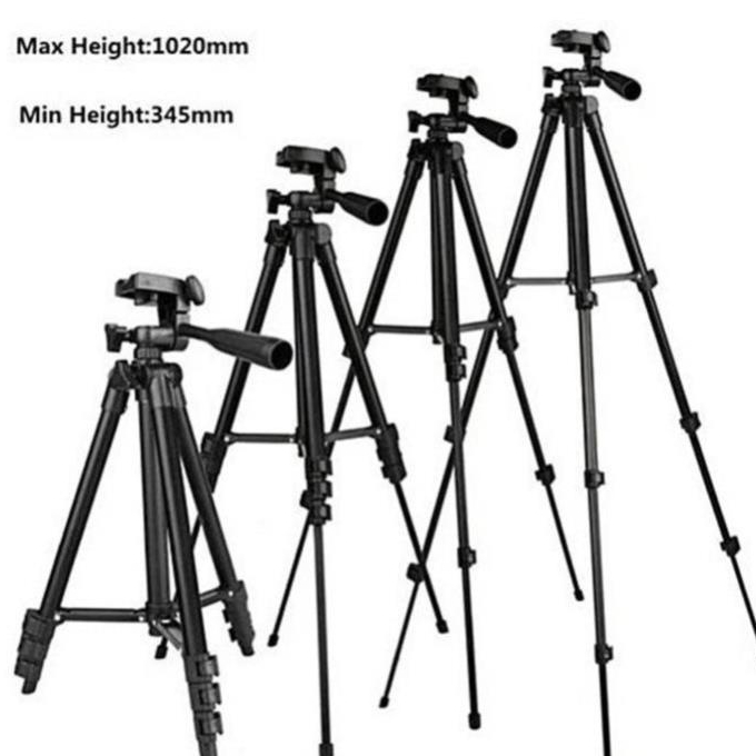 Combo Gậy Chụp Hình Tripod 3 Chân Thân Nhôm TF 3120 Cho Điện Thoại, Máy Ảnh Tặng Kèm Remote