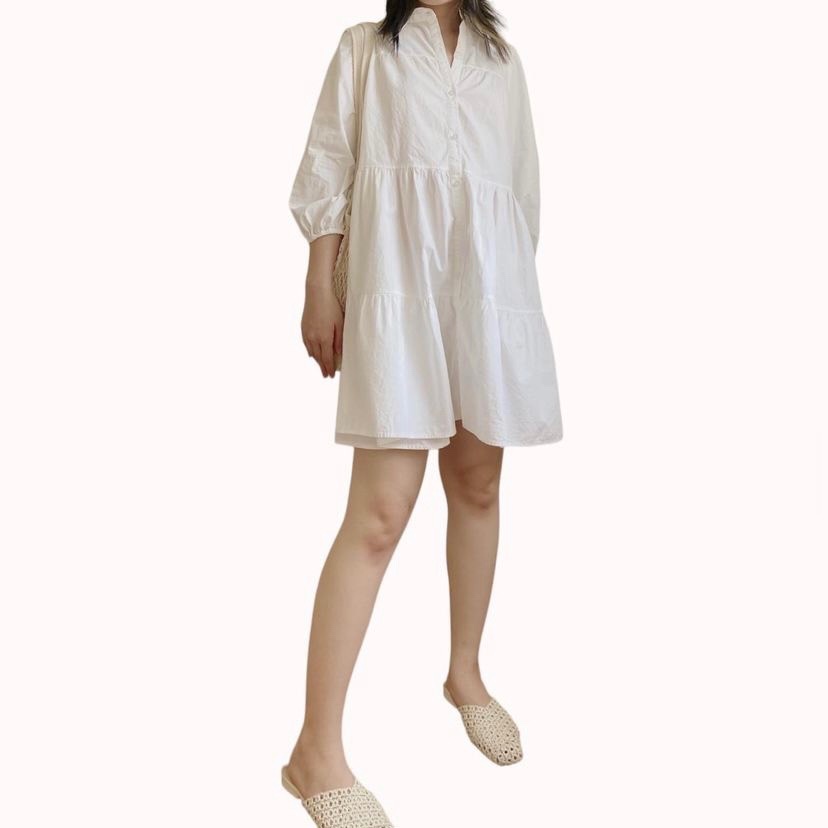 Đầm đen trắng 2hand