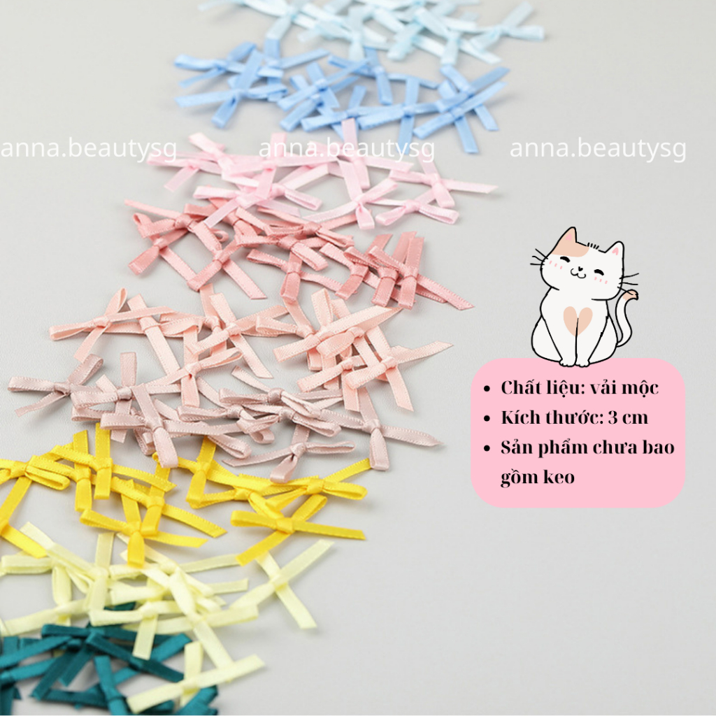 Nơ đính mặt, ruy băng hình nơ phụ kiện trang điểm tái sử dụng được nhiều lần