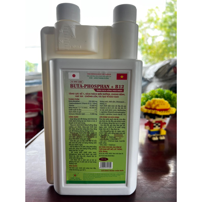 BUTA-PHOSPHAN+B12 Chai 1Lít Tăng Lực, Kích Thích Biến Dưỡng, Kháng Bệnh, Tái Tạo Tế Bào Gan Cho Gà AE