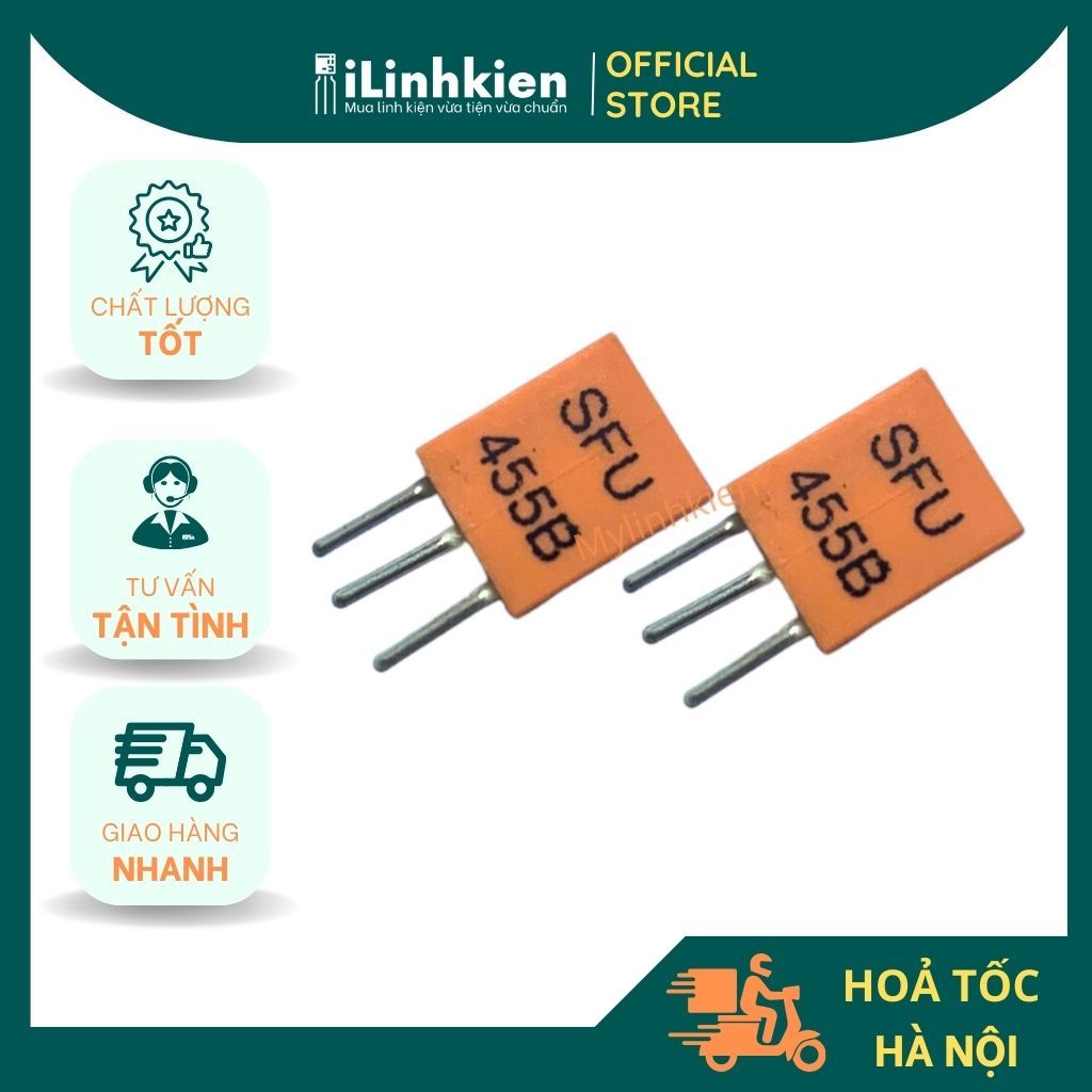 Thạch anh 455Khz 3 chân SFU 455B combo 10 con chất lượng tốt.