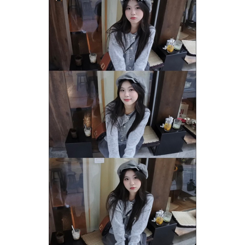 Áo Cadigan Màu Xám