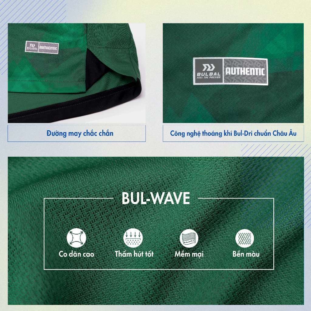 Bộ Quần Áo Bóng Đá BULBAL Zenith, Chất Vải Bul-Wave, Mềm Mại, Thoáng Mát