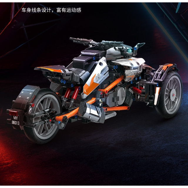 Tương thích với các khối xây dựng Bombardier xe máy ba bánh lắp ráp công nghệ cơ học mô hình xe địa hình đồ chơi gi