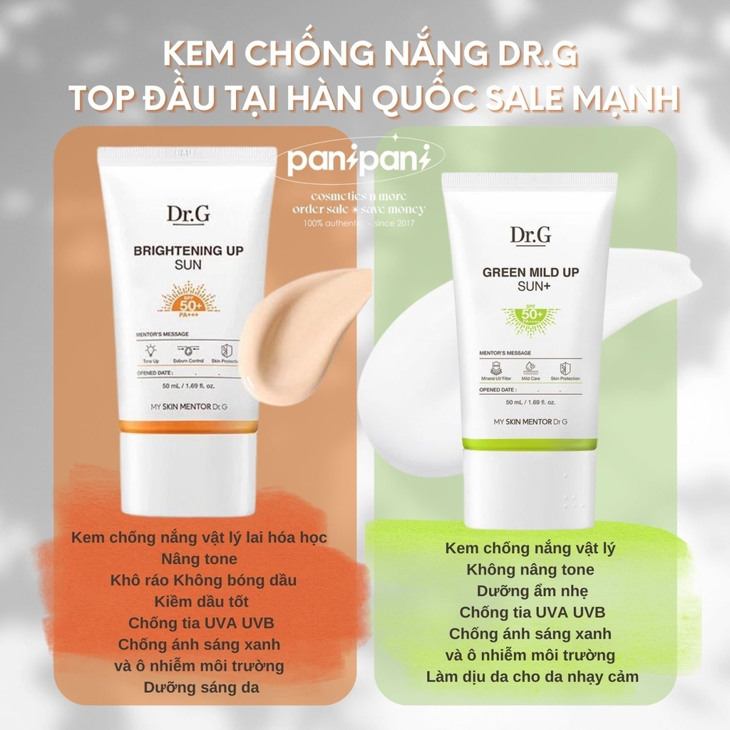 Kem Chống Nắng Dr.G Brightening Up dành cho da dầu mụn và da nhạy cảm