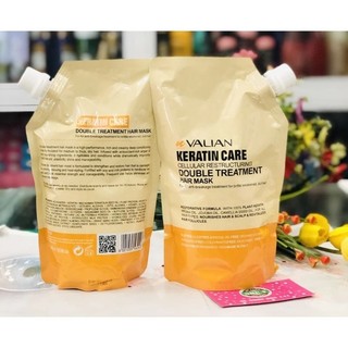 Hấp tóc túi valian keratin care 500ml phục hồi tóc hư tổn cho tóc suôn mượt