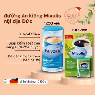 [DATE 2026] Đường ăn kiêng Mivolis nội địa Đức 1200 viên 72g