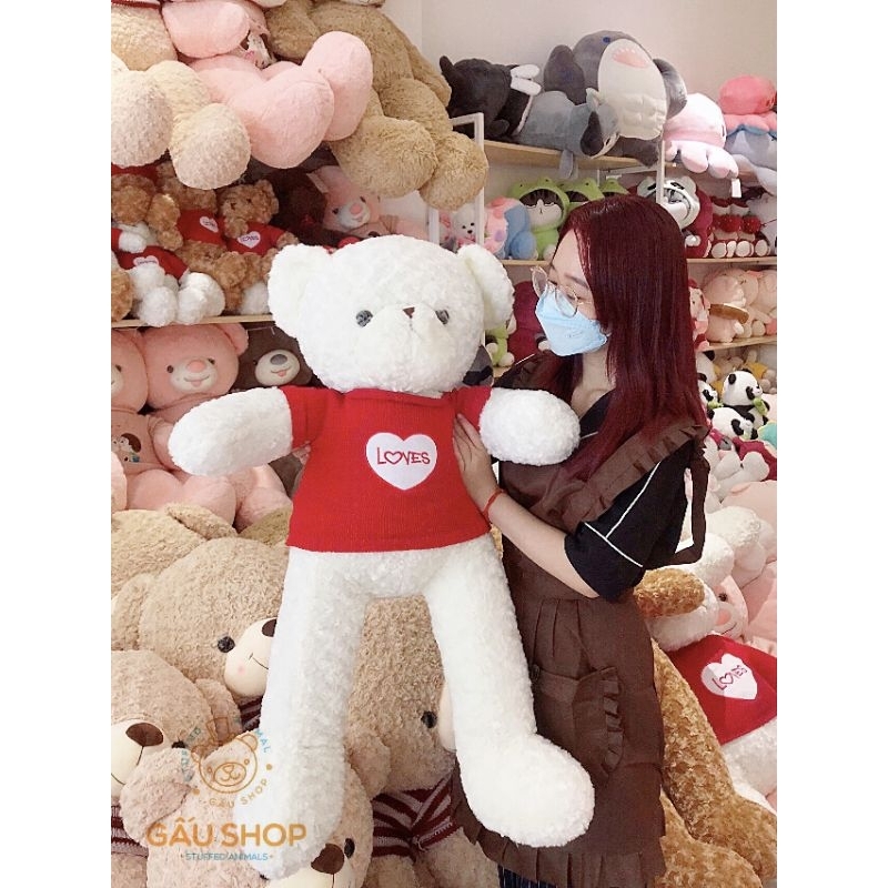 Gấu bông ❤️ Teddy áo len ❤️ Teddy áo len đỏ trái tim hàng cao cấp bông mịn siêu dễ thương !! FREE GÓI QUÀ