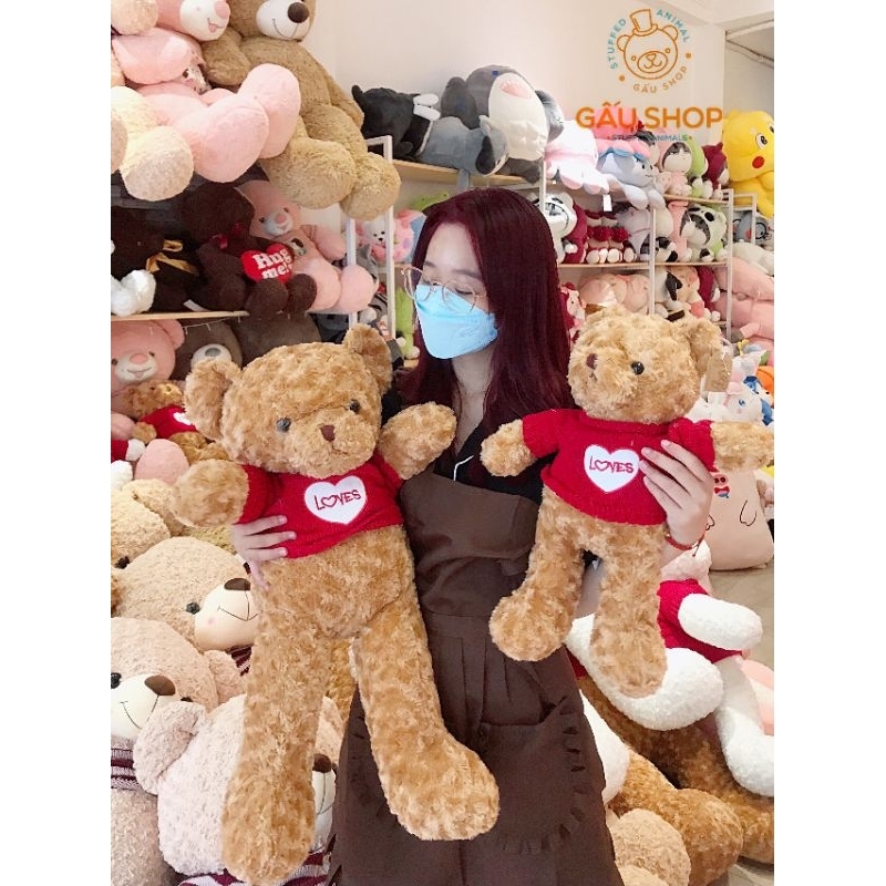 Gấu bông ❤️ Teddy áo len ❤️ Teddy áo len đỏ trái tim hàng cao cấp bông mịn siêu dễ thương !! FREE GÓI QUÀ