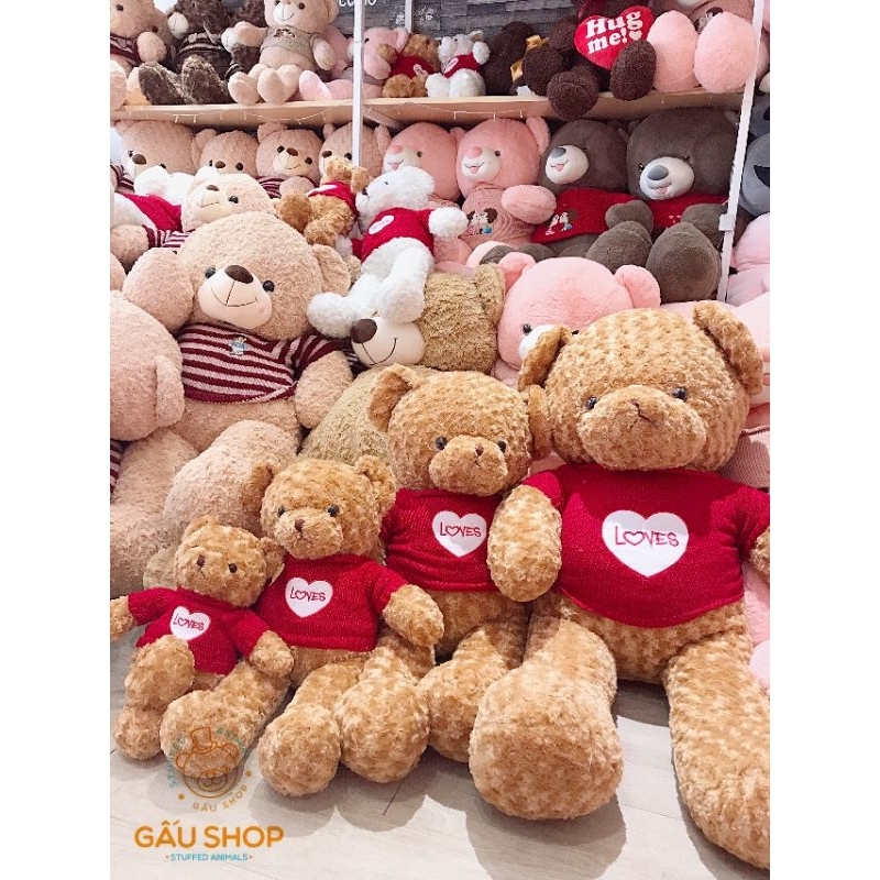 Gấu bông ❤️ Teddy áo len ❤️ Teddy áo len đỏ trái tim hàng cao cấp bông mịn siêu dễ thương !! FREE GÓI QUÀ