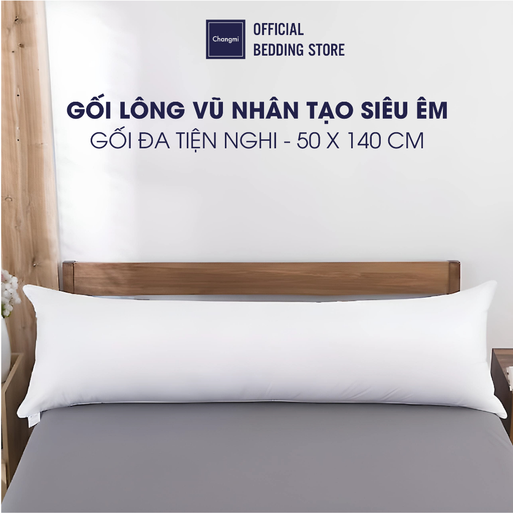 Gối lông vũ nhân tạo Microfiber Changmi Bedding siêu êm tiêu chuẩn khách sạn 5 sao - 50 x 140 cm