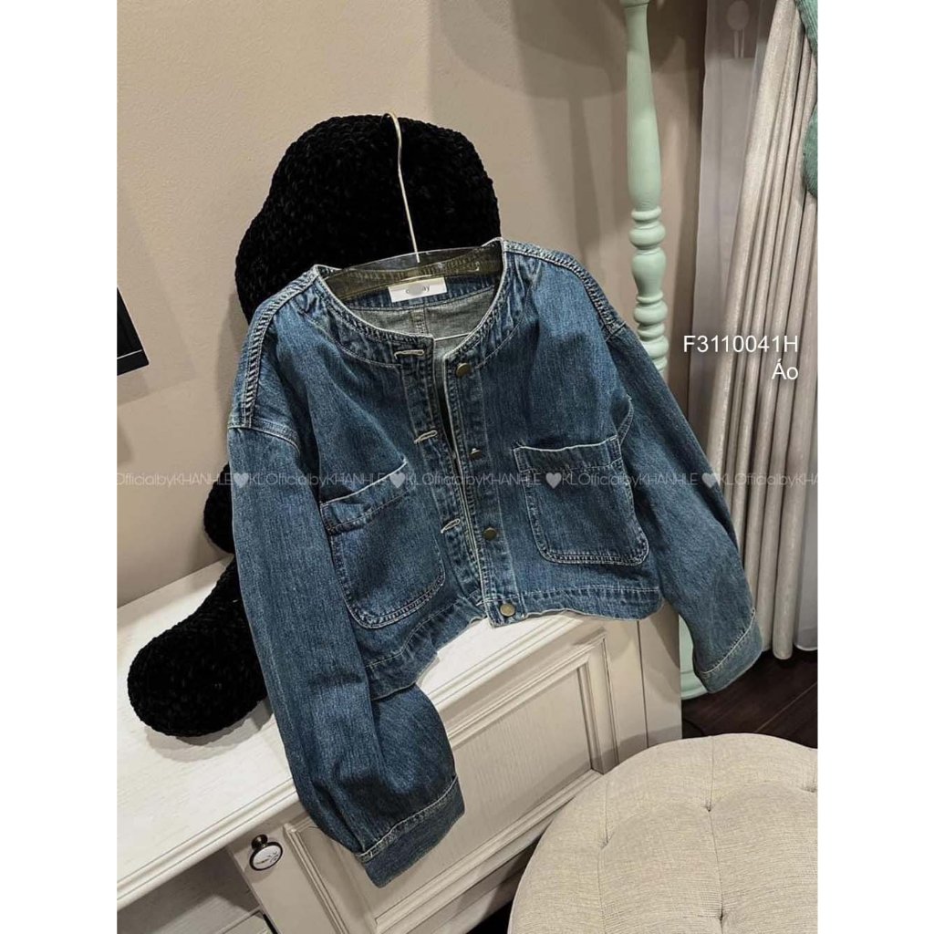 Áo khoác jean nút có túi tay dài hàng đẹp!