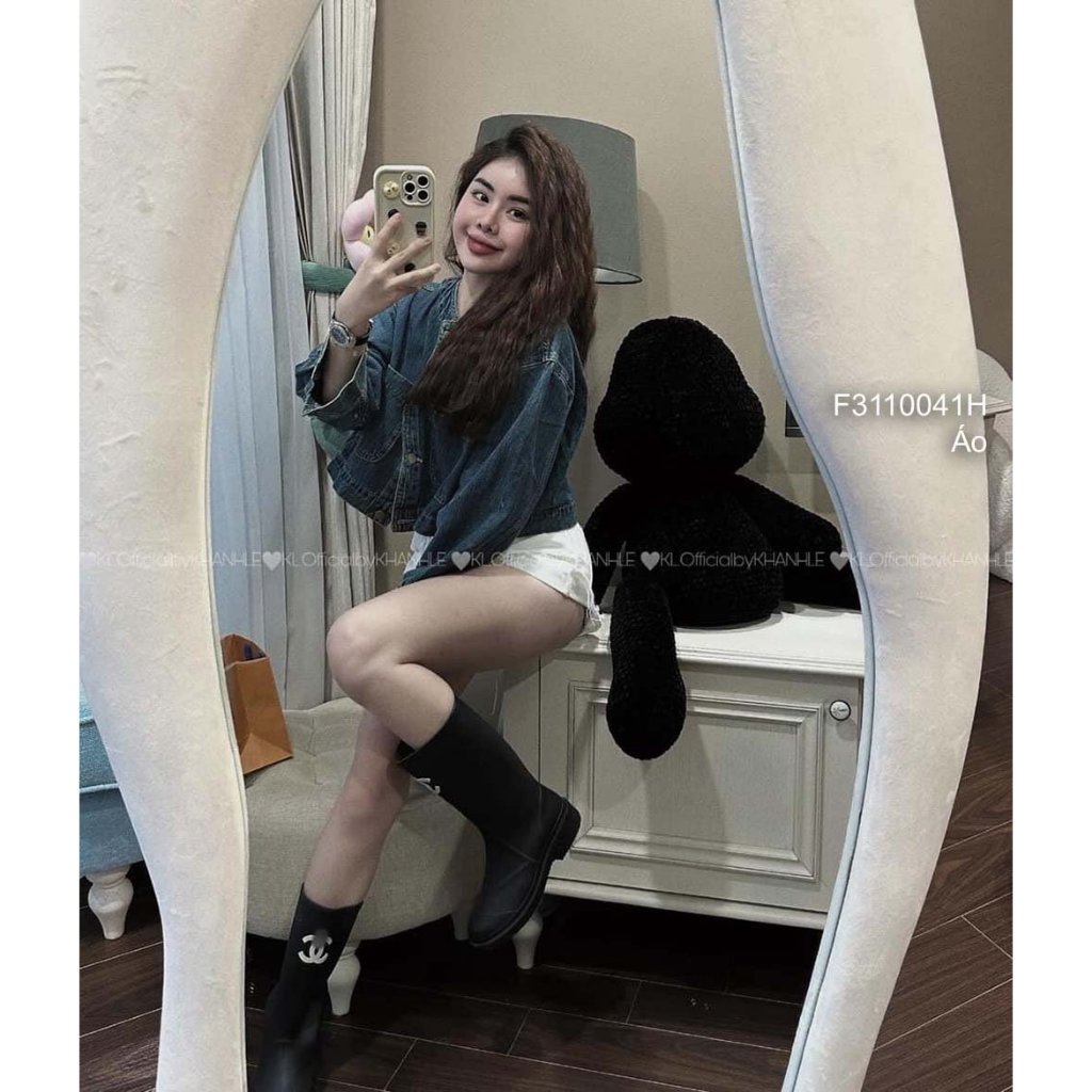 Áo khoác jean nút có túi tay dài hàng đẹp!