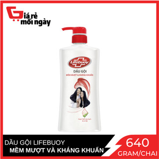 Dầu gội Lifebouy Tóc mềm mượt và Kháng Khuẩn (Đỏ) Chai 640g