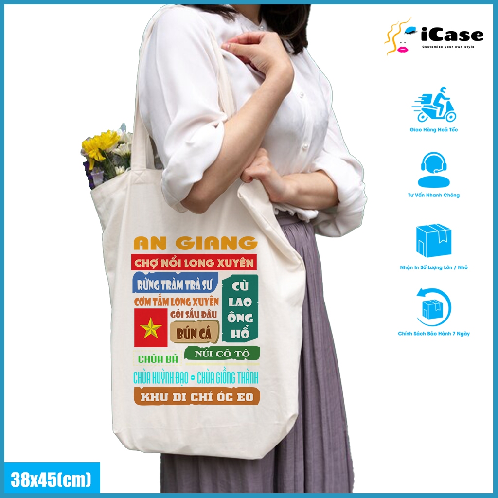 Túi vải Canvas iCase bộ sưu tập tỉnh thành An Giang -  nhiều kích thước