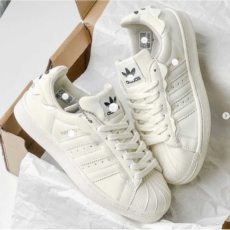 Giày_Adidas Superstar Kem Hồng, Giày thể thao _Adidas Sò Trắng bản Classic mới 2023 Full Box Bill