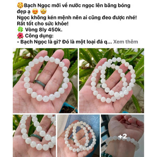 Vòng tay bạch ng.ọc bóng đẹp 8ly