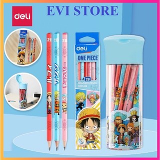 Bút chì gỗ 2b deli c021 / c023 chì lục giác hình one piece