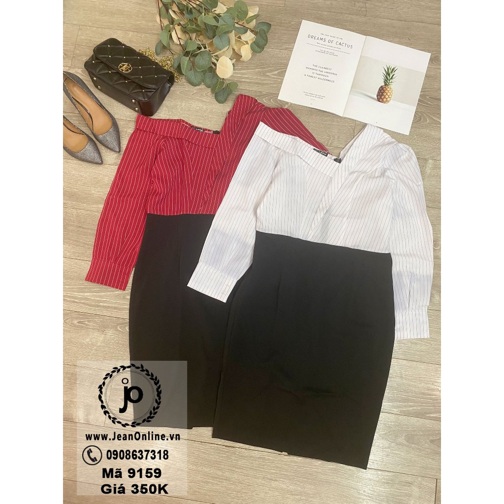 Bigsize Nữ - Đầm Phối Sơ Mi Lệch Vai (MS 9159)