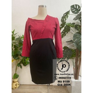 Bigsize Nữ - Đầm Phối Sơ Mi Lệch Vai (MS 9159)