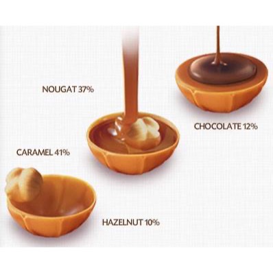 Kẹo caramen mềm phủ sôcôla nhân hạt dẻ toffifee 125g _Hàng chuẩn Đức
