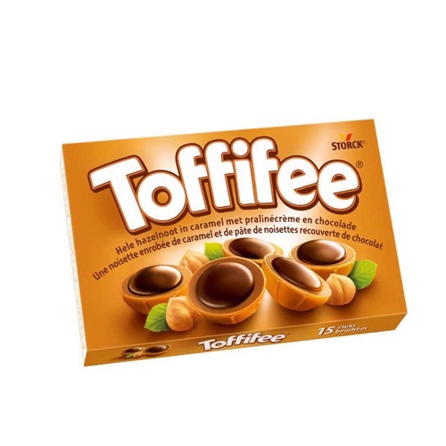 Kẹo caramen mềm phủ sôcôla nhân hạt dẻ toffifee 125g _Hàng chuẩn Đức