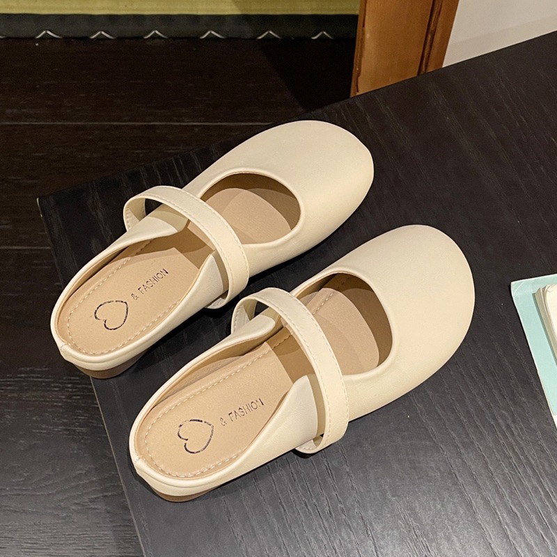 Giày Búp Bê Mũi Tròn Nữ Da PU Thời Trang Hàn Quốc Mới - Mã G003