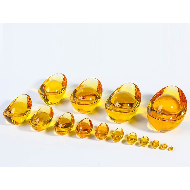 Thỏi vàng thần tài bằng pha lê, dài 2cm, chưng bày phong thủy và thờ cúng