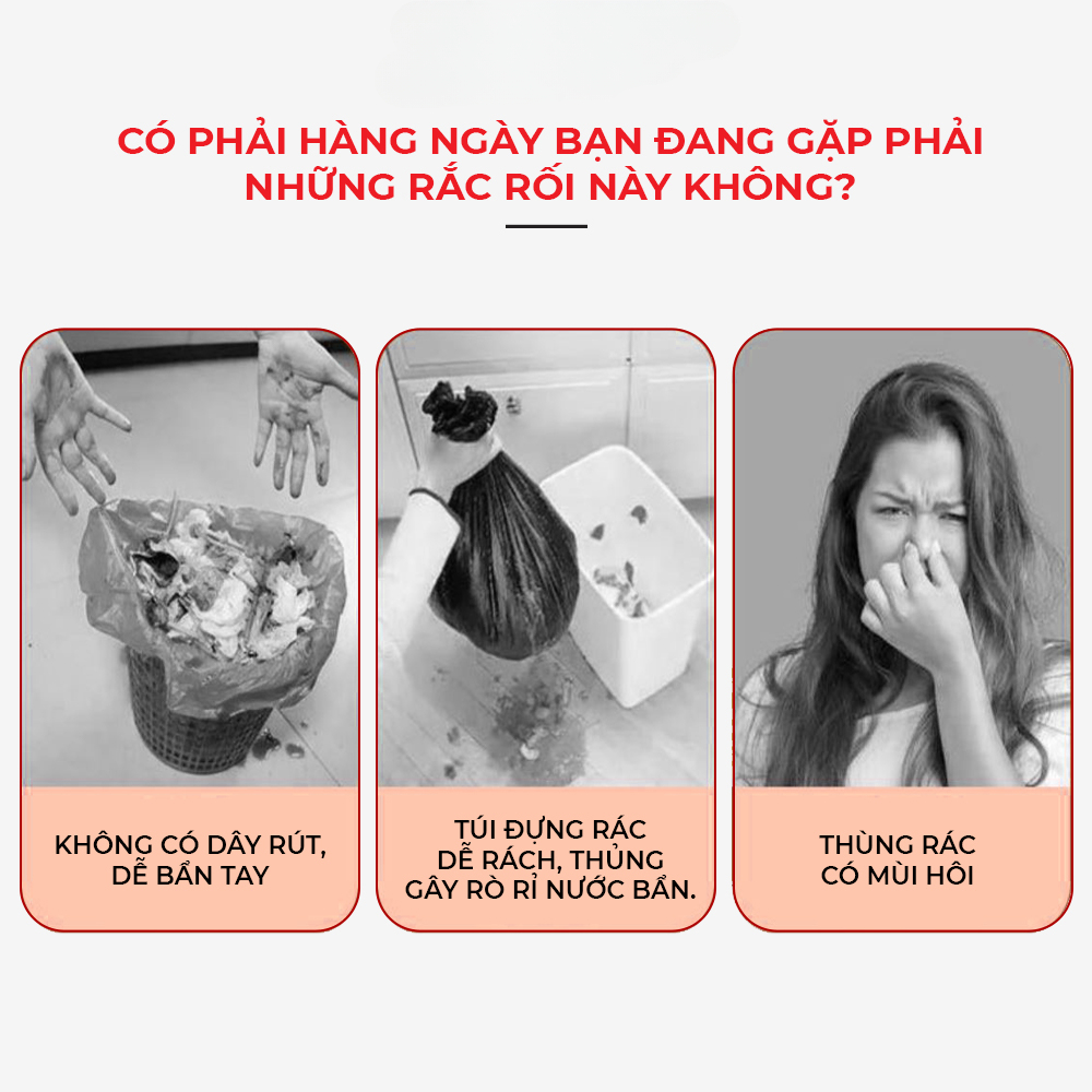 Túi Đựng Rác Dây Rút Mainaier, Cuộn 100 Túi Đựgn Rác Tự Phân Hủy Chống Rò Rỉ Nước Kích Thước 45x50cm Sêu Dai