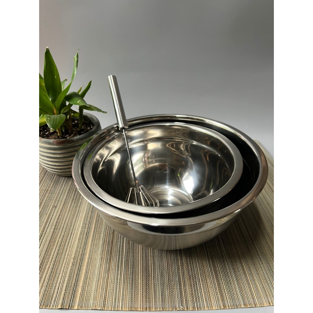 Tặng cây đánh trứng inox  + Khi Mua Bộ 2 Tô  Inox 22cm và 26cm LookCool