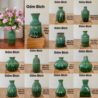 Bình Hoa Lọ Hoa Mini Men Xanh Ngọc Gốm Sứ Bát Tràng - Gốm Bích