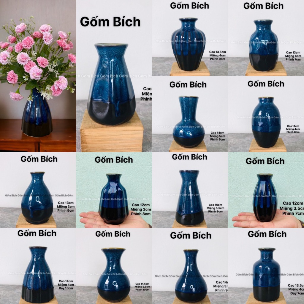 Bình Hoa Lọ Hoa Mini Nhiều Mẫu Men Hỏa Biến - Gốm Sứ Bát Tràng - Decor Trang Trí