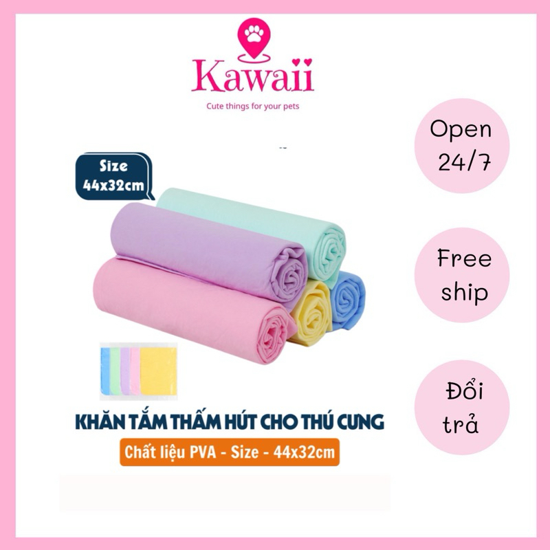 Khăn Tắm Siêu Thấm Hút Cho Chó Mèo Kích Thước 44x32cm