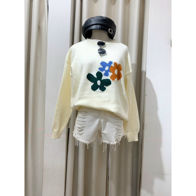 Áo len thêu hoa 732