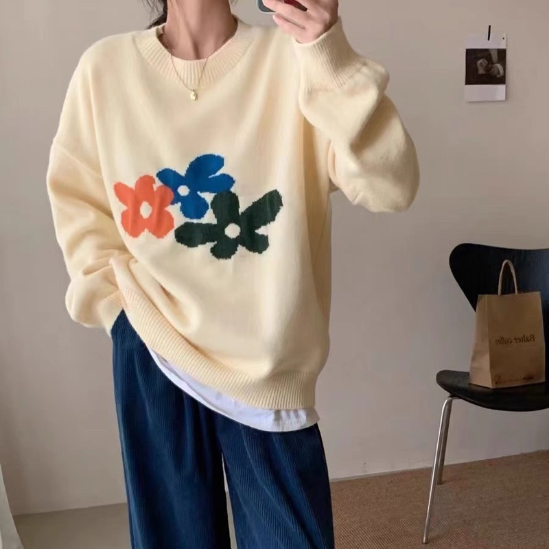 Áo len thêu hoa 732