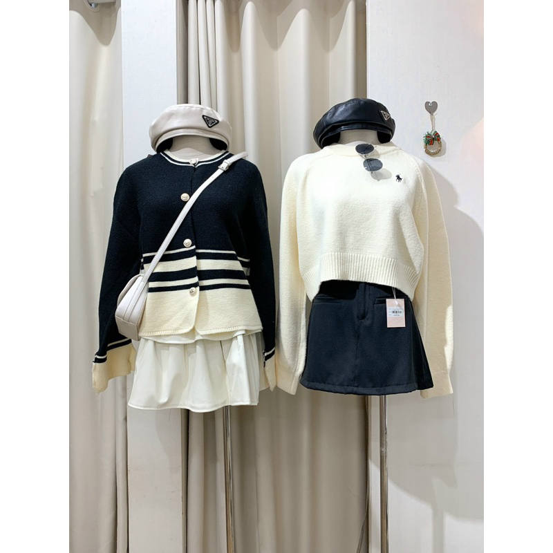 Áo lencardigan kẻ 66022