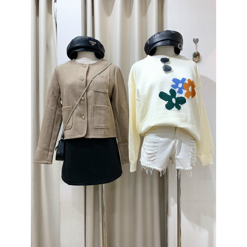 Áo len thêu hoa 732