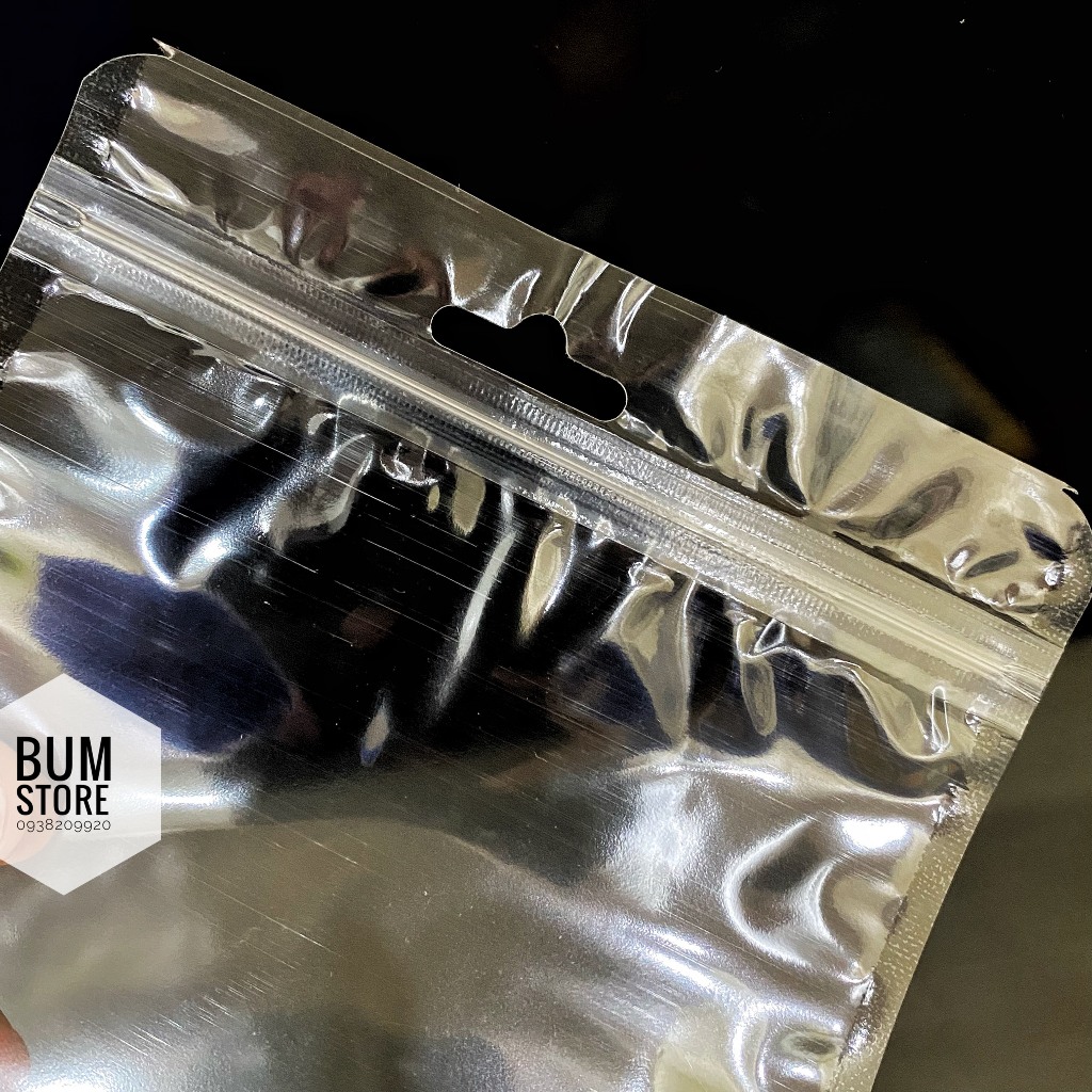 COMBO 50 Túi Zip Trong Suốt Bóng Loại Dày Kích Thước 13x24 cm Có Lỗ Treo Trưng Bày