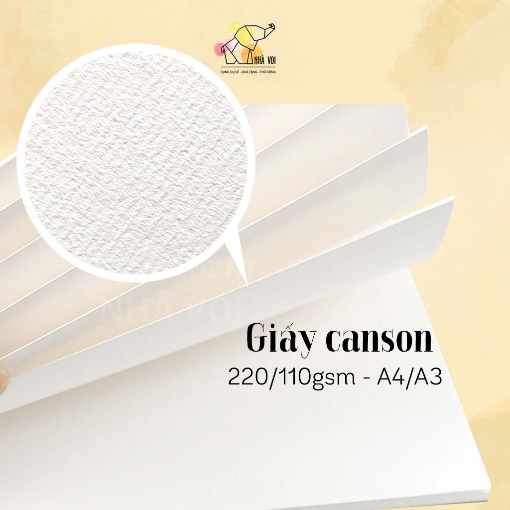 Giấy canson 220gsm A4/A3 [Họa cụ Nhà Voi]
