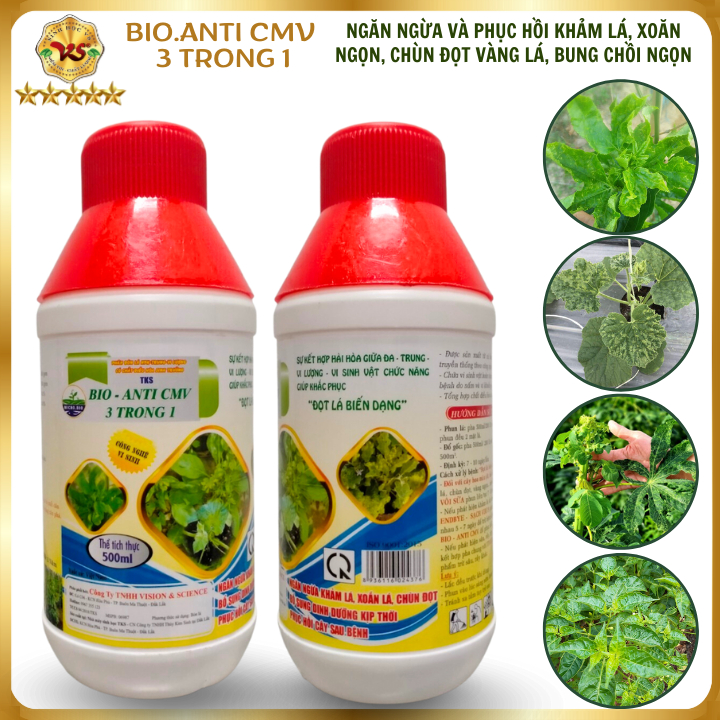 Trừ Khảm Lá, Xoăn Ngọn Chùn Đọt, Phục Hồi Suy Cây Sinh Học  BIO ANTICMV 3 in1