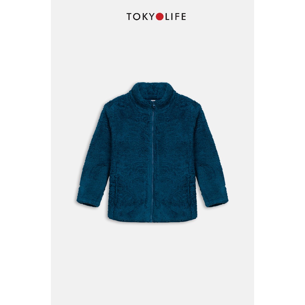 [KHÔNG MŨ] Áo khoác lông cừu TRẺ EM nhân tạo cổ cao dài tay TOKYOLIFE C3FLJ503N