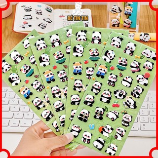 Miếng dán hình gấu trúc 3d sticker dễ thương trang trí sổ tay / sổ tay/ bình nước sticker chống thấm nước