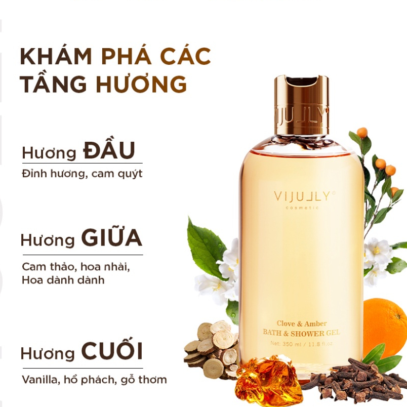 Sữa tắm Dưỡng da hương nước hoa Vi Jully 350ml - Kem tắm dương da VIJULLY hương nước hoa HÀNG CHÍNH HÃNG