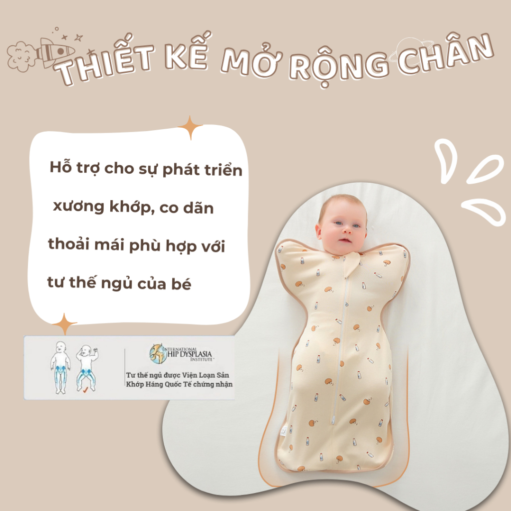 Nhộng Chũn Sơ Sinh YeeHoo Vải Petit Mềm Mịn Từ 3 -11kg Giúp Bé Ngủ Ngon Hạn Chế Giật Mình