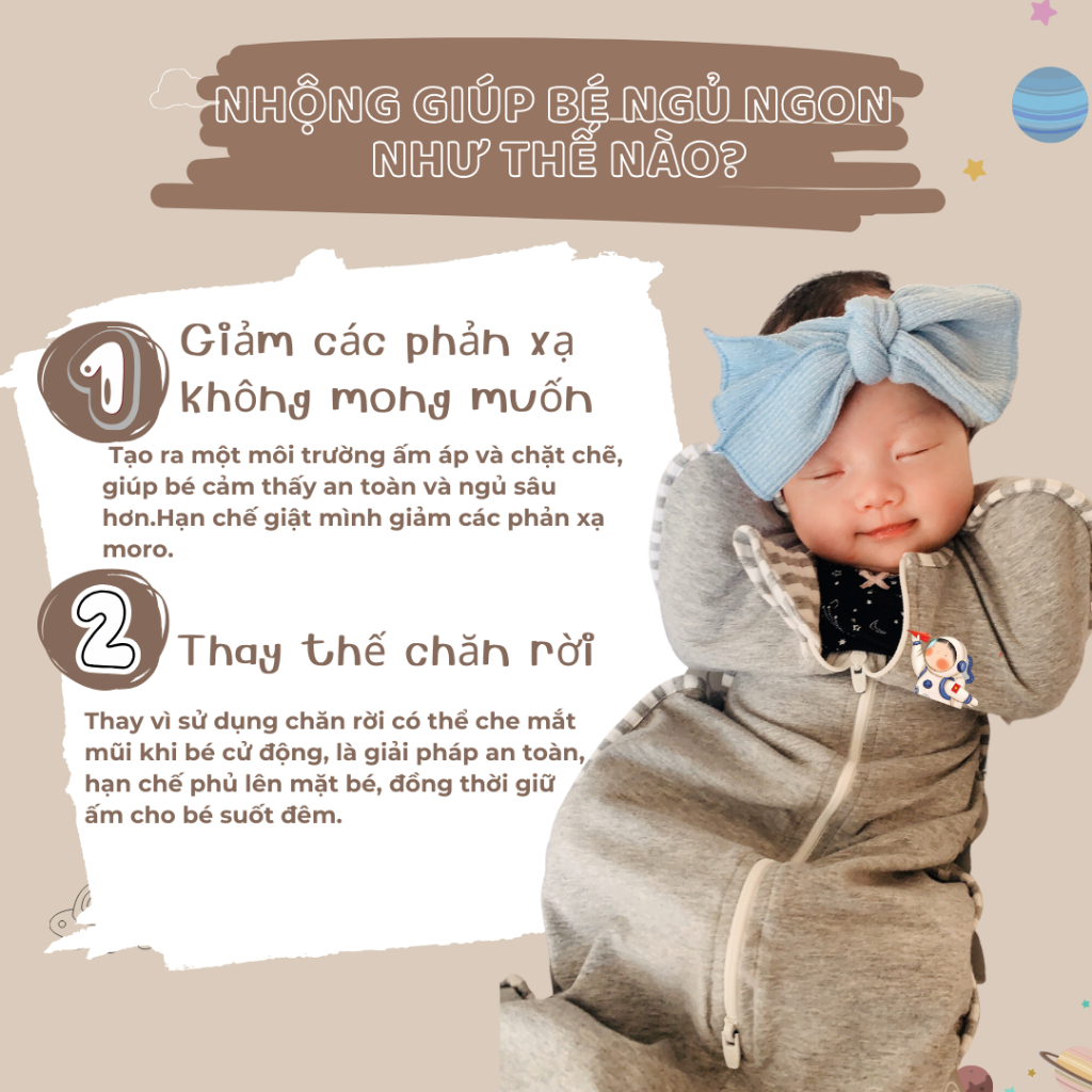 Nhộng Chũn Sơ Sinh YeeHoo Vải Petit Mềm Mịn Từ 3 -11kg Giúp Bé Ngủ Ngon Hạn Chế Giật Mình