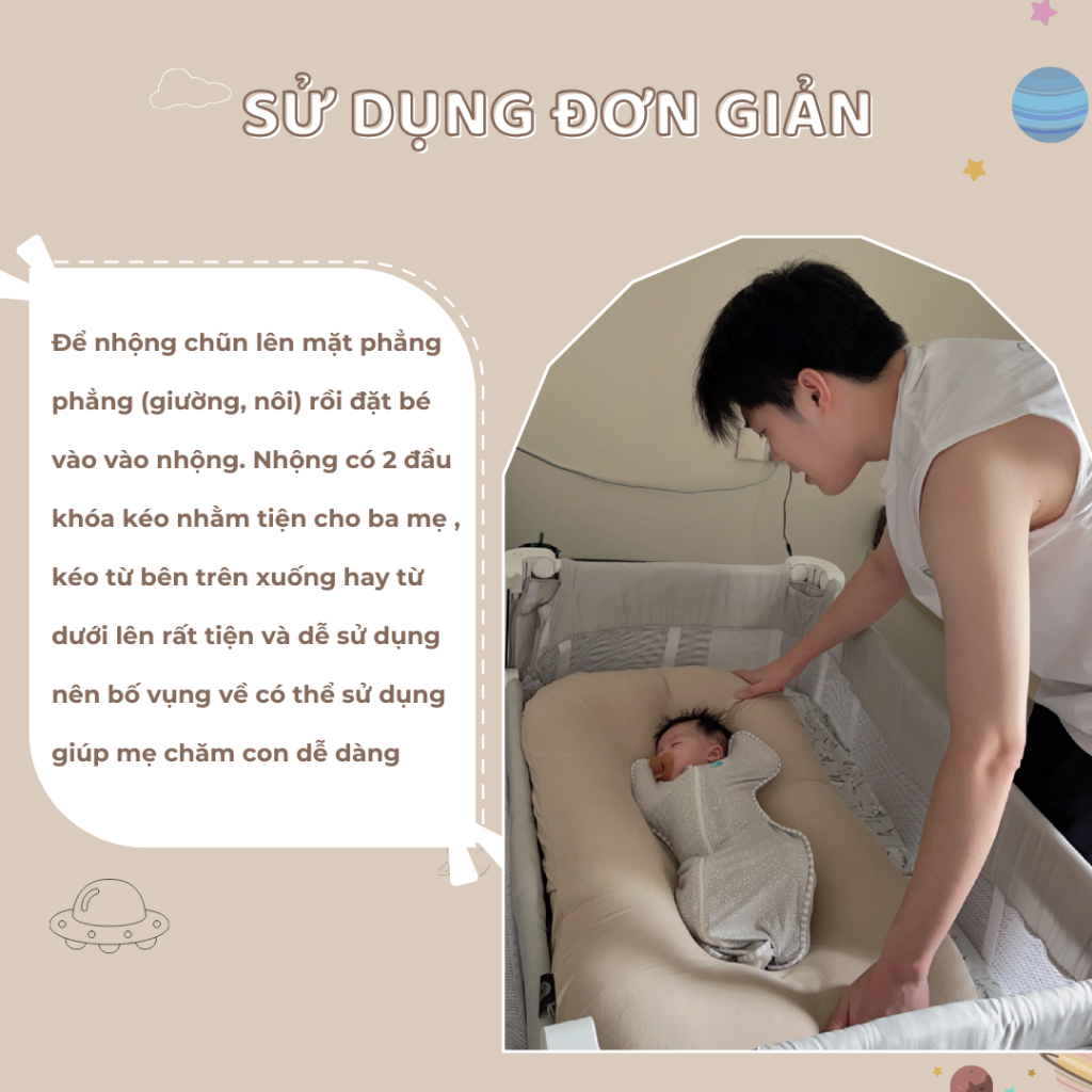 Nhộng Chũn Sơ Sinh YeeHoo Vải Petit Mềm Mịn Từ 3 -11kg Giúp Bé Ngủ Ngon Hạn Chế Giật Mình