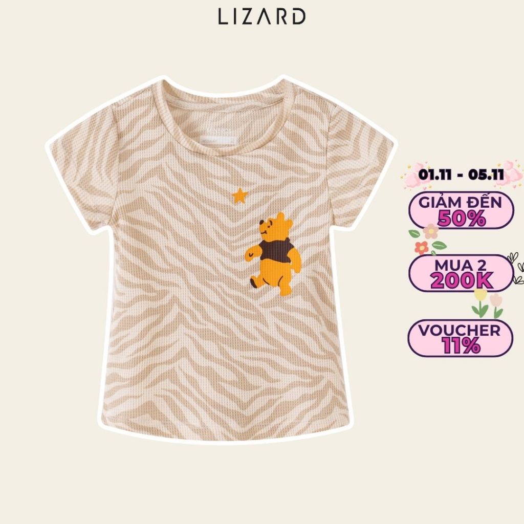 Áo thun bé gái in hình gấu dễ thương - KD04